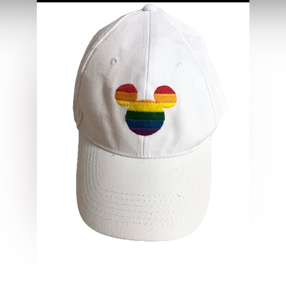 Disney White Cap with Rainbow Mickey Mouse Logo